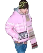 Timothee Chalamet Pink Puffer Jacket