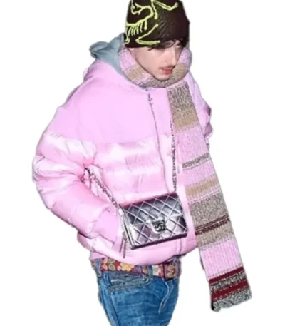 Timothee Chalamet Pink Puffer Jacket