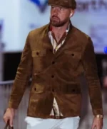 Travis Kelce Suede Military Jacket