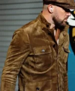 Travis Kelce Suede Military Jacket