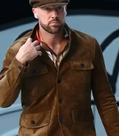Travis Kelce Suede Military Jacket