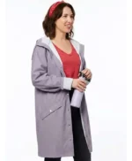 Trying S05 Nikki Newman Purple Hooded Coat