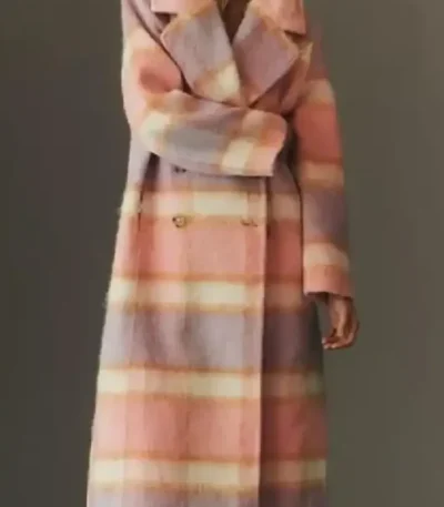 Elsbeth S03 Carrie Preston Pink Plaid Coat