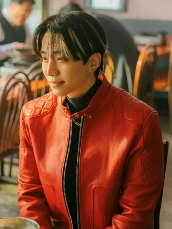 Typhoon Family Kang Tae-Pung Red Leather Jacket