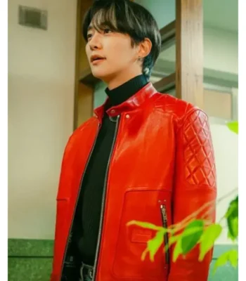 Typhoon Family Kang Tae-Pung Red Leather Jacket