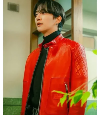 Typhoon Family Kang Tae-Pung Red Leather Jacket