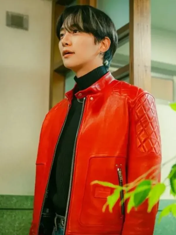 Typhoon Family Kang Tae-Pung Red Leather Jacket