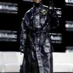 Usher Black Leather Coat