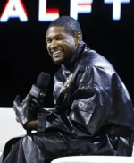 Usher Black Leather Coat