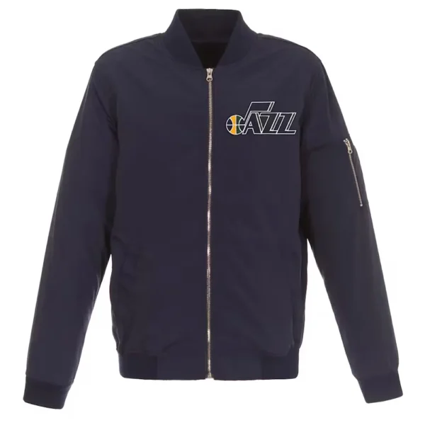 Utah Jazz Bomber Lightweight Navy Nylon Jacket