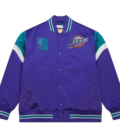 Utah Jazz Heavyweight Purple Satin Jacket
