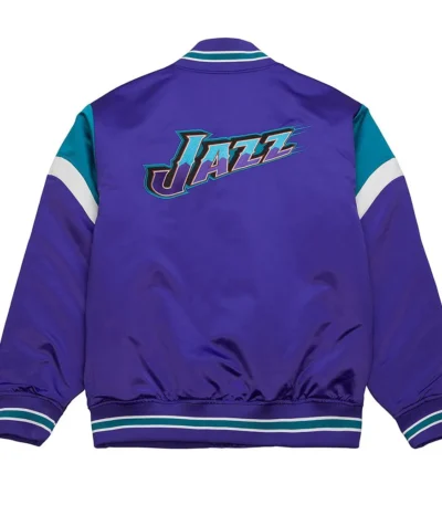 Utah Jazz Heavyweight Purple Satin Jacket