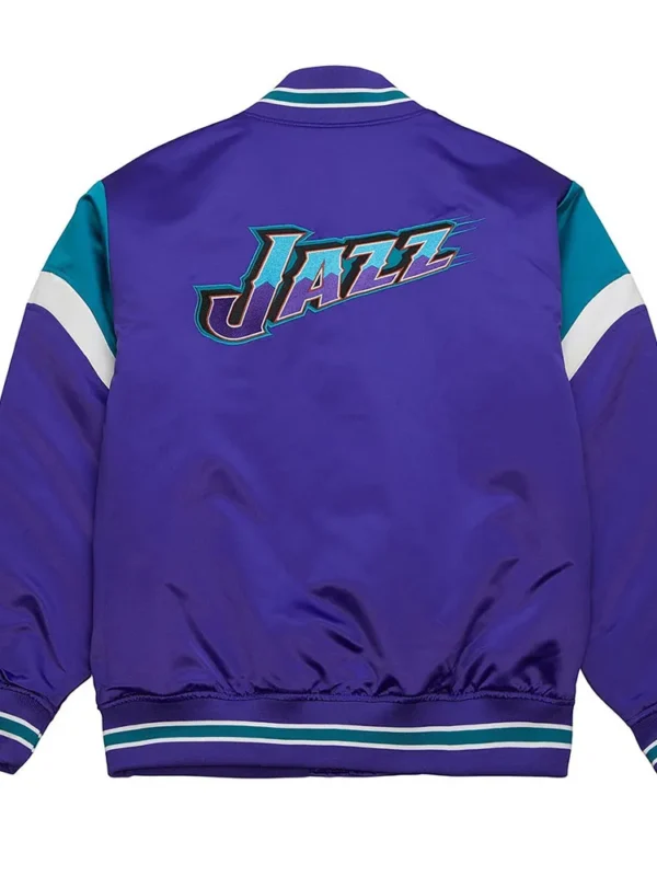 Utah Jazz Heavyweight Purple Satin Jacket
