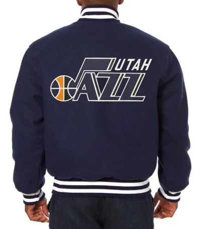 Utah Jazz Varsity Navy Blue Wool Jacket