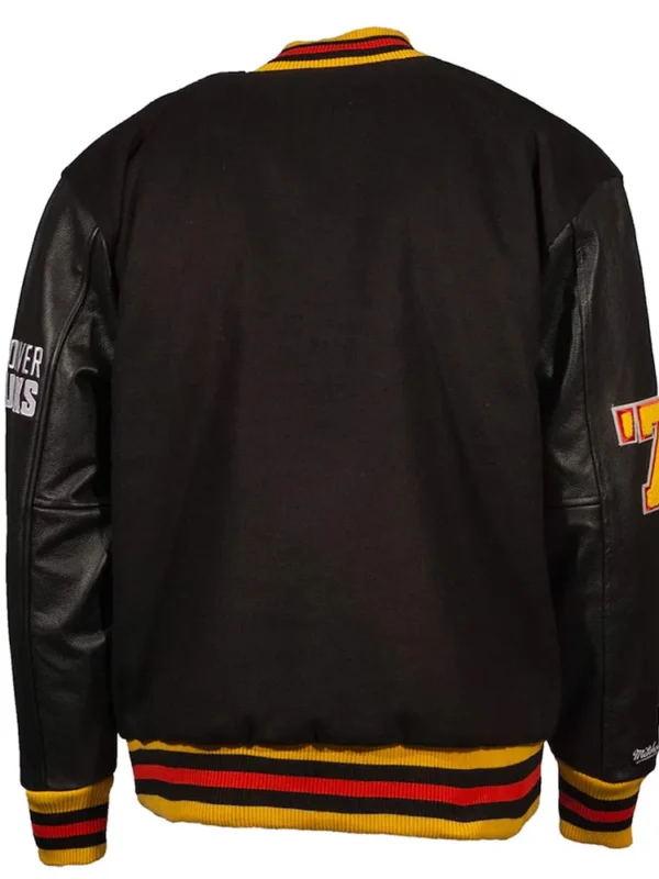 Vancouver Canucks Black Letterman Jacket