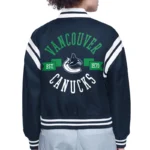 Vancouver Canucks Printed Logo Varsity Satin Jacket