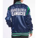 Vancouver Canucks Teddy Blue Satin Jacket