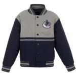Vancouver Canucks Youth Poly-Twill Full-Snap Navy-Gray Jacket