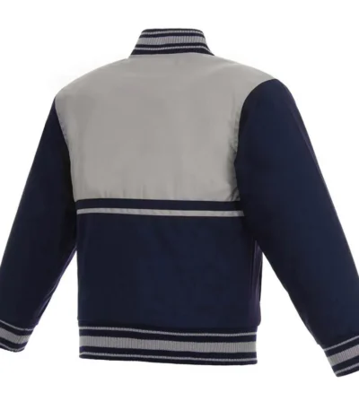 Vancouver Canucks Youth Poly-Twill Full-Snap Navy-Gray Jacket