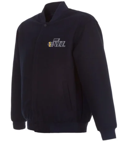 Varsity Utah Jazz Navy Blue Wool Jacket