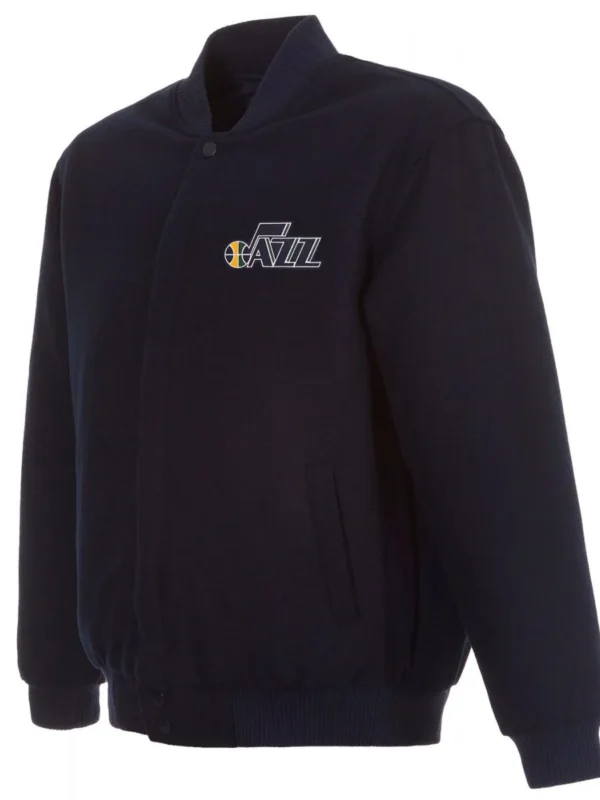 Varsity Utah Jazz Navy Blue Wool Jacket