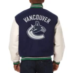 Varsity Vancouver Canucks Blue and White Two-Tone Jacket