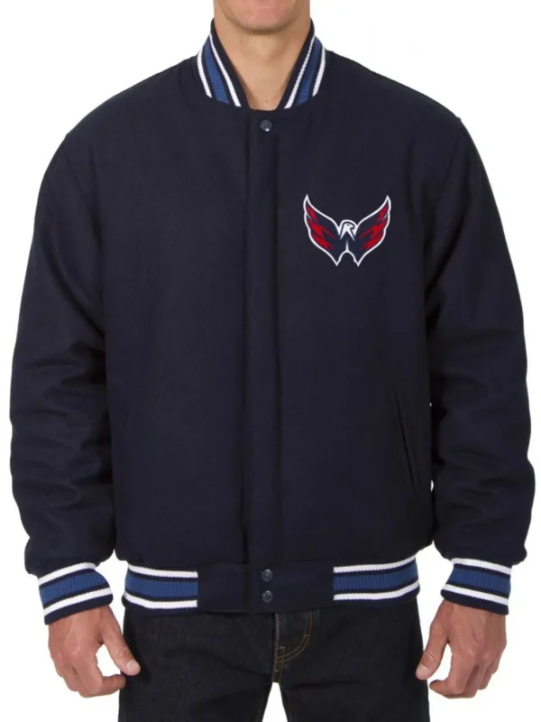 Varsity Washington Capitals Navy Blue Wool Jacket