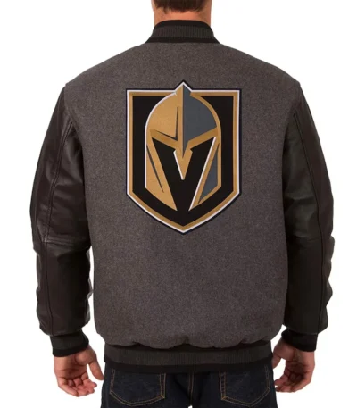 Vegas Golden Knights Charcoal and Black Varsity Jacket