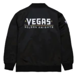 Vegas Golden Knights Current Logo Black Bomber Satin Jacket