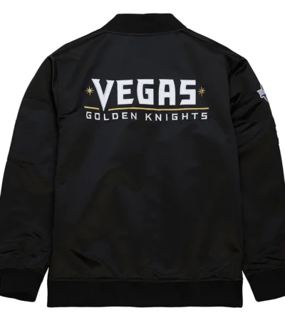 Vegas Golden Knights Current Logo Black Bomber Satin Jacket
