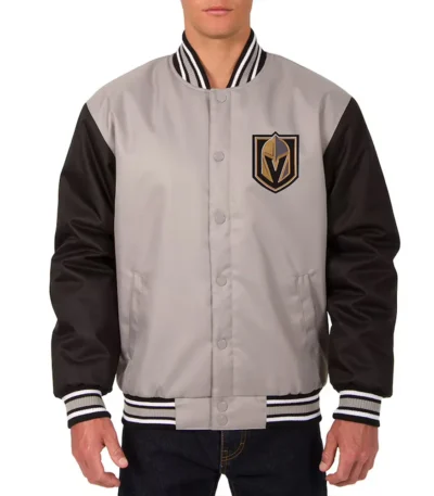 Vegas Golden Knights Front Hit Poly Twill Gray-Black Jacket