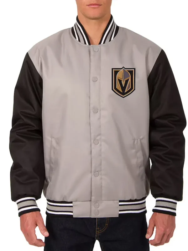 Vegas Golden Knights Front Hit Poly Twill Gray-Black Jacket