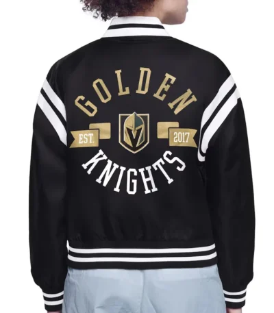 Vegas Golden Knights Printed Logo Varsity Satin Jacket