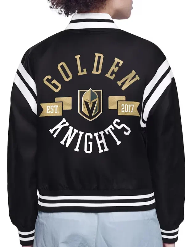 Vegas Golden Knights Printed Logo Varsity Satin Jacket