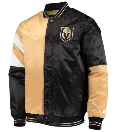 Vegas Golden Knights The Leader Black-Gold Varsity Satin Jacket