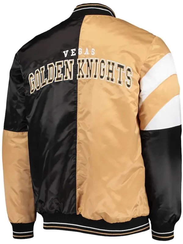 Vegas Golden Knights The Leader Black-Gold Varsity Satin Jacket