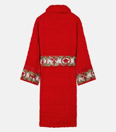 Versace Allover Red Baroque Bathrobe
