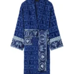Vozien All-Over Motif Versace Blue Bathrobe