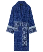 Vozien All-Over Motif Versace Blue Bathrobe