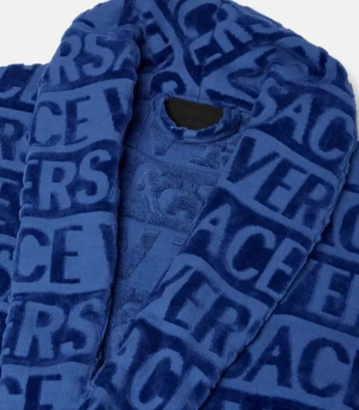 Vozien All-Over Motif Versace Blue Bathrobe