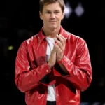 WNBA Tom Brady Red Leather Jacket