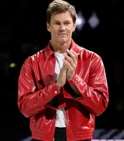 WNBA Tom Brady Red Leather Jacket