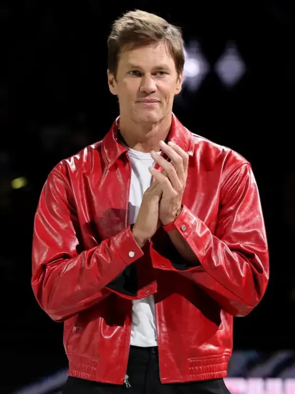 WNBA Tom Brady Red Leather Jacket