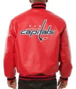Washington Capitals Bomber Red Leather Jacket