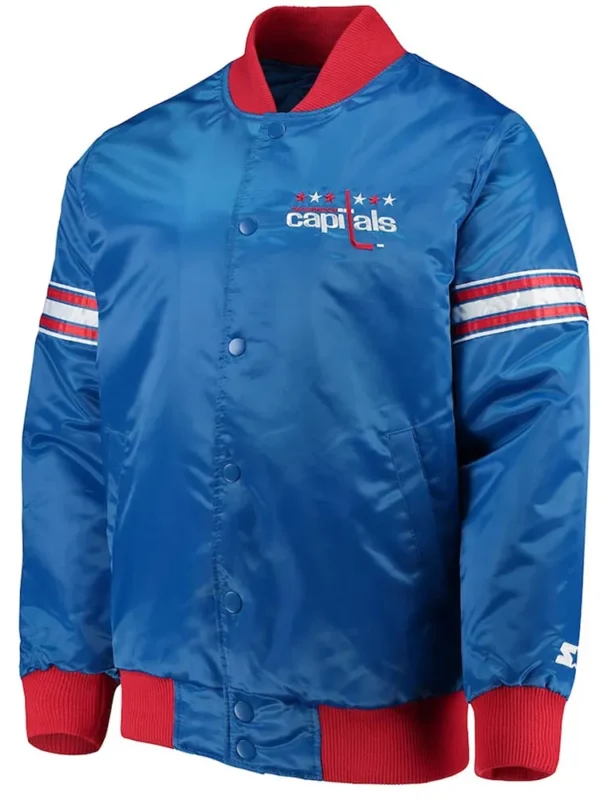 Washington Capitals Draft Pick Royal Blue Satin Jacket