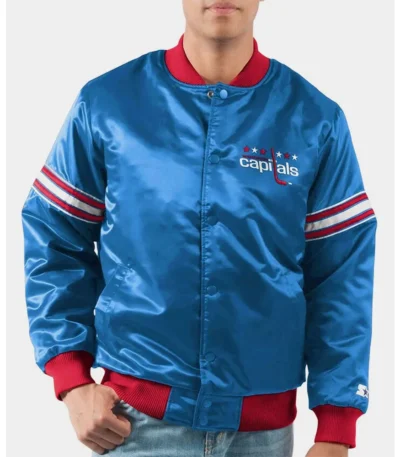 Washington Capitals Draft Pick Royal Blue Satin Jacket
