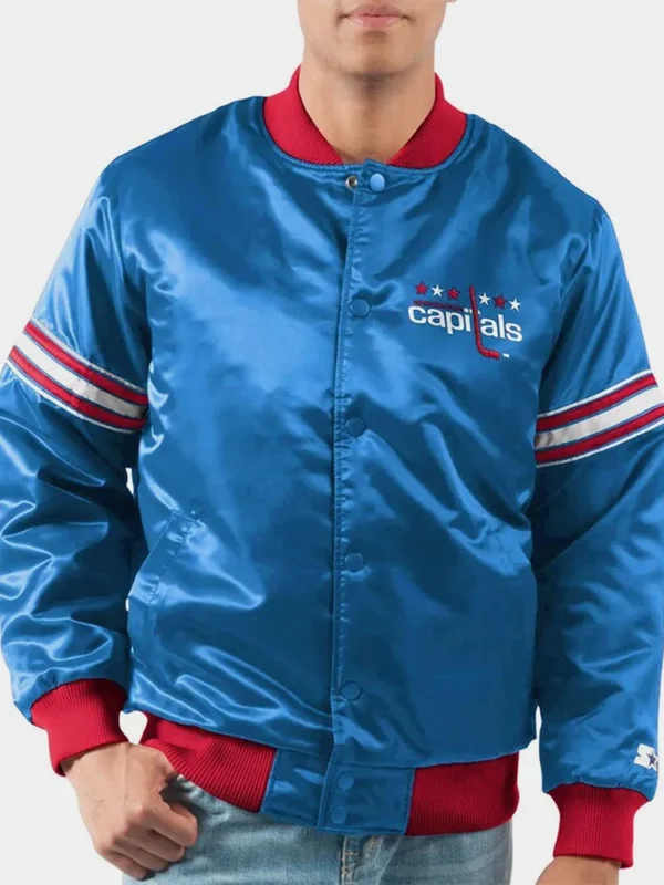 Washington Capitals Draft Pick Royal Blue Satin Jacket