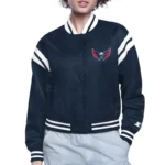 Washington Capitals Printed Logo Varsity Satin Jacket