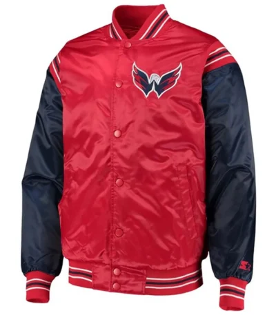 Washington Capitals Red and Blue Satin Jacket