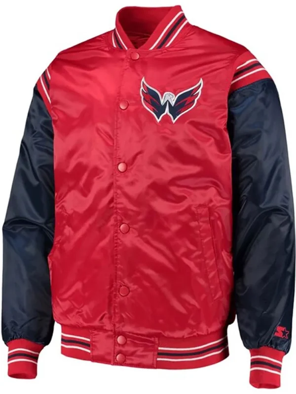 Washington Capitals Red and Blue Satin Jacket